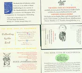 Item #18-1244 Letterpressed invitations to Book Club of California events. (7 invitations). The...