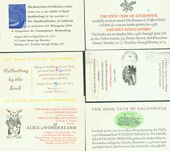 Item #18-1244 Letterpressed invitations to Book Club of California events. (7 invitations). The Book Club of California.