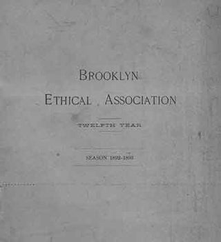 Item #18-1373 Brooklyn Ethical Association. Twelfth Year. Season 1892 - 1893. Brooklyn Ethical...