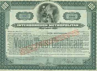Item #18-1449 Common Stock Voting Trust Certificate of 100 Shares. Interborough-Metropolitan Company