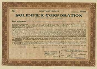Item #18-1469 Trust Certificate. Shares of Capital Stock. Solidifier Corporation