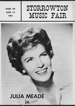 Item #18-2300 Storrowton Music Fair Official Program: Week of June 12, 1961. Limited edition. Storrowton Music Fair, MA West Springfield.