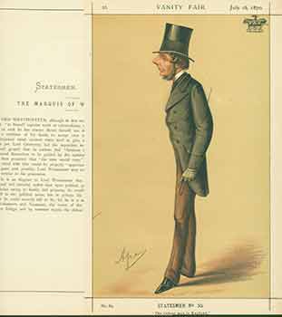 Item #18-3243 The Marquis of Westminster; The Richest man in England. Issue No. 89. (Original Lithograph.). Ape, 1839 - 1889 Carlo Pellegrini, Lith.