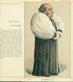 Item #18-3259 The Archbishop of York; The Archbishop of Society. Issue No. 138. (Original Lithograph.). Ape, 1839 - 1889 Carlo Pellegrini, Lith.