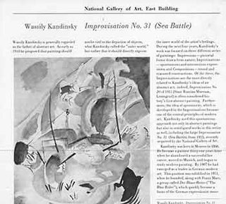 Item #18-4717 Wassily Kandinsky, Improvisation No. 31 (Sea Battle). [Collection brochure]....