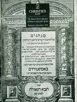 The Warner Prins Collection of Hebrew and Judaic Books. December 6, 1995. Sale # &ldquo;7801&rdquo;. Lots. Christie&rsquo;s East, New York.
