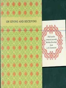 Item #18-6207 On Giving and Receiving Especially at Christmas: Observations. (Hand numbered 489...