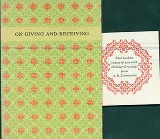 Item #18-6207 On Giving and Receiving Especially at Christmas: Observations. (Hand numbered 489...