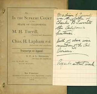 Item #18-6255 In The Supreme Court of the State of California: M.H. Turrill, Plaintiff and...