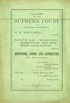 Item #18-6260 No. 12,685 In The Supreme Court of the State of California: N. W. Spaulding,...