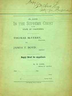 Item #18-6268 No. 12,916 In The Supreme Court of the State of California: Thomas McVerry,...