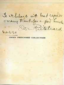 Item #18-6650 The Owen Pritchard Collection of Pottery Porcelain, Glass and Books. (Signed by...
