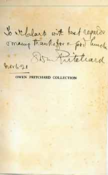 Item #18-6650 The Owen Pritchard Collection of Pottery Porcelain, Glass and Books. (Signed by Author). Owen Pritchard, Bernard Rackham, Sir Vincent Evans.