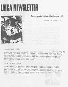 Item #18-7661 The Los Angeles Institute of Contemporary Art (LAICA) Newsletter. Volume 10, April...