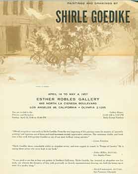 Item #18-7750 Paintings and Drawings by Shirle Goedike. April 14 to May 4, 1957. Esther Robles...