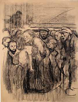 Item #18-7996 Verunglucktes Kind, 1909-10 (Run Over) (Facsimile of charcoal drawing on laid paper. Plate 18 of 24 from the Richter Portfolio.). Käthe Kollwitz, 1967 - 1945 German, Artist.