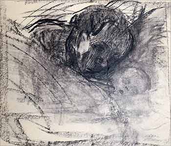 Item #18-8002 Mutter am Bett des toten Kindes, 1911 (Mother at the Bed of the Dead Child) (Facsimile of a charcoal drawing. Plate 21 of 24 from the Richter Portfolio.). Käthe Kollwitz, 1967 - 1945 German, Artist.