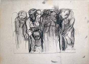 Item #18-8003 Mutter, ihre Kinder beschirmend, 1918 (Mother protecting her children) (Facsimile of a charcoal drawing. Plate 23 of 24 from the Richter Portfolio.). Käthe Kollwitz, 1967 - 1945 German, Artist.