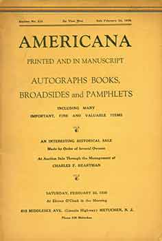 Item #18-8905 Rare autographs, broadsides and pamphlets mainly relating to the history of the...