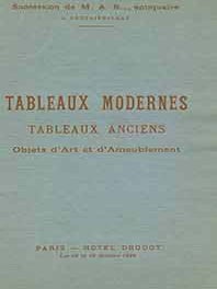Item #18-8953 Succession de M. A. B..., Antiquaire. A Fontainebleu. Tableaux Modernes, Tableaux...