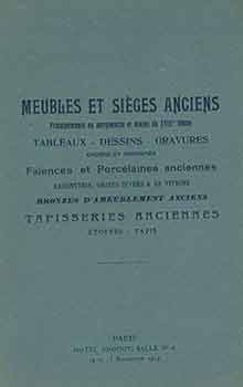 Item #18-9002 Meubles et Sieges Anciens , Principalement en Marquetrie et Acajou du XVIII Siecle,...