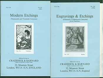Item #18-9094 Engravings & Etchings (Fifteenth to Eighteenth Centuries) and Modern Etchings (Nineteenth and Twentieth Centuries) . No. 144 & 145. [Two Auction Catalogues]. Craddock, Barnard, UK London.