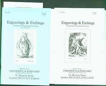 Item #18-9095 Engravings & Etchings (Fifteenth to Twentieth Centuries) and Engravings & Etchings (Fifteenth to Eighteenth Centuries). No. 146 & 147. [Two Auction Catalogues]. Craddock, Barnard, UK London.