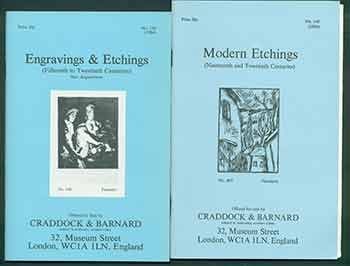 Item #18-9096 Modern Etchings (Nineteenth and Twentieth Centuries) and Engravings & Etchings (Fifteenth to Twentieth Centuries). No. 148 & 149. [Two Auction Catalogues]. Craddock, Barnard, UK London.