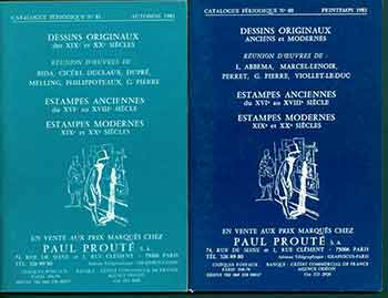 Item #18-9195 Dessins Originaux: des XIX et XX Siécles No. 81 & Dessins Originaux: Anciens et Modernes, No. 80. [Two Auction Catalogues]. Paul Prouté S. A., FR Paris.