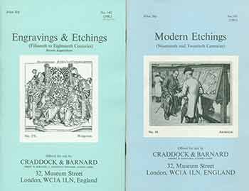 Item #18-9198 Engravings & Etchings (Fifteenth to Twentieth Centuries) and Modern Etchings (Nineteenth and Twentieth Centuries). No. 142 & 143. [Two Auction Catalogues]. Craddock, Barnard, UK London.