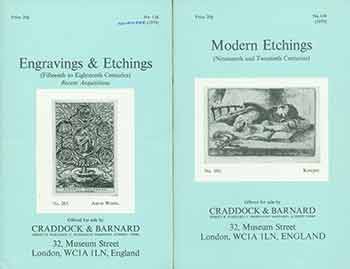 Item #18-9200 Engravings & Etchings (Fifteenth to Eighteenth Centuries) and Modern Etchings (Nineteenth and Twentieth Centuries). No. 140 & 141. [Two Auction Catalogues]. Craddock, Barnard, UK London.