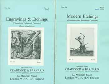 Item #18-9202 Engravings & Etchings (Fifteenth to Eighteenth Centuries) and Modern Etchings (Nineteenth and Twentieth Centuries). No. 136 & 137. [Two Auction Catalogues]. Craddock, Barnard, UK London.