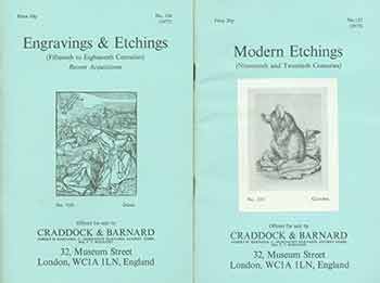 Item #18-9203 Engravings & Etchings (Fifteenth to Eighteenth Centuries) and Modern Etchings (Nineteenth and Twentieth Centuries). No. 134 & 135. [Two Auction Catalogues]. Craddock, Barnard, UK London.
