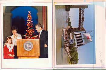 Item #18-9336 Governor George Deukmejian of California; Vessel in Sacramento during political Event.(Two Original Photographs). Walt Zeboski.
