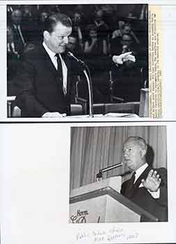 Item #18-9359 Health and Welfare Chief Spencer Williams; Public Schools Chief Max Rafferty, Sacramento, California. (Two Original Photographs). Walt Zeboski.