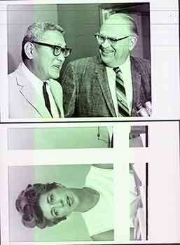 Item #18-9362 Senate President Pro tem Hugh M. Burns with Sen. Alfred Song; Maria Ash, former executive director of the advisory commission on the Status of Women. (Two Original Photographs). Walt Zeboski.