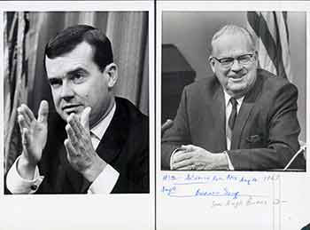 Item #18-9367 Senate President Pro tem Hugh M. Burns in Sacramento, California; William Clark, Gov. Reagan’s Cabinet Secretary. (Two Original Photographs). Walt Zeboski.