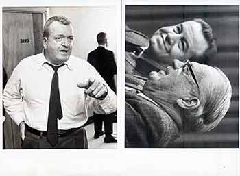 Item #18-9374 Senate President Pro tem Hugh M. Burns with Assembly Speaker Jesse Unruh in Sacramento, California; Sen. George Miller Jr. (Two Original Photographs). Walt Zeboski.