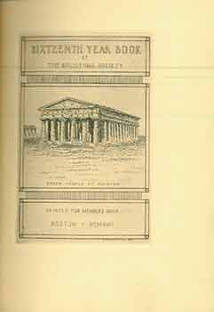 Item #19-10167 Seventeenth Year Book . The Bibliophile Society. (Boston. Massachusetts) (Includes...