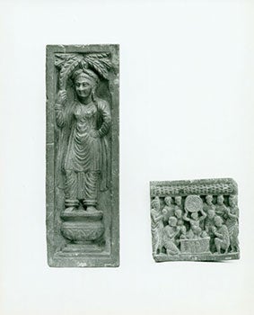 Item #19-1333 Photograph of Ancient Wall Sculpture of Standing Figures. Freer Gallery of Art, Chinese Artist, Washington DC.
