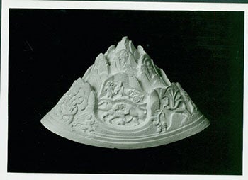 Item #19-1334 Photograph of Ancient Stone Sculpture of Figures and Landscape. Freer Gallery of Art, Chinese Artist, Washington DC.
