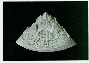 Item #19-1335 Photograph of Ancient Stone Sculpture of Landscape. Freer Gallery of Art, Chinese Artist, Washington DC.
