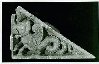 Item #19-1336 Photograph of Ancient Wall Sculpture, of Merman. Freer Gallery of Art, Chinese...