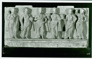 Item #19-1337 Photograph of Ancient Wall Sculpture, Standing Figures. Freer Gallery of Art,...