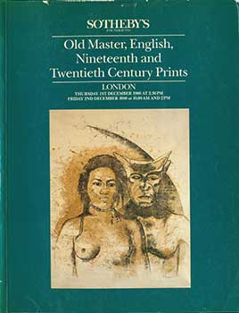 Item #19-1880 Old Master, English, Nineteenth and Twentieth Century Prints. December 1 and...