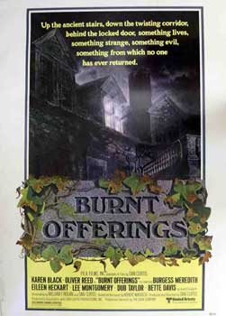 Item #19-2092 Burnt Offerings. United Artists, P E. A. Films Inc., Bette Davis, Oliver Reed, Karen Black, Burgess Meredith.