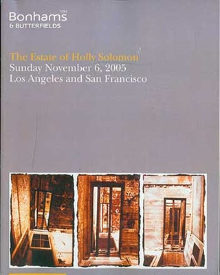 Item #19-3807 The Estate of Holly Solomon. November 6, 2005. Sale # 13401. Lot # 500-765. Los...