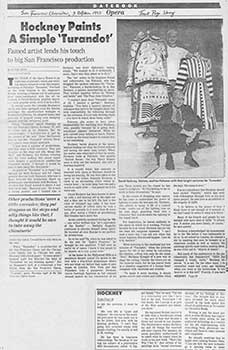 Stein, Ruthie (auth); San Francisco Chronicle - Hockney Paints a Simple 'Turandot