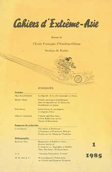 Item #19-4512 Cahiers d’Extreme-Asie No. 1, 1985. Ecole Francaise d’Extreme-Orient