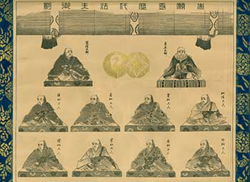 Item #19-4763 Hongan-ji Rekidai Hossu Goei. Portraits of the Successive Heads of Hongan-ji. Japanese artist.